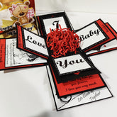 She Said YES' Explosion Box | 4 Layer Proposal Box | Gold & Black Ring Box